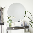 Minimalist White Round Mirror 42in