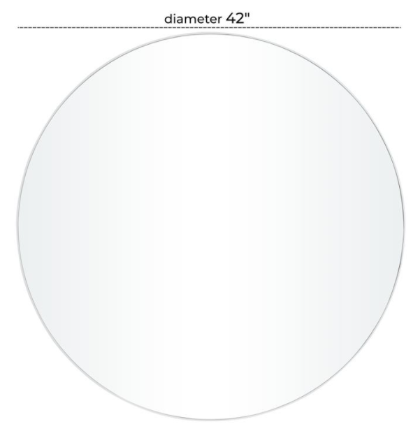 Minimalist White Round Mirror 42in