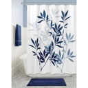 Navy Leaves Shower Curtain