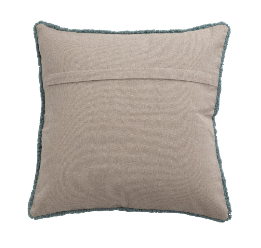 Embroidered Pillow with Trim 18in