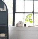 Arched Marble Mantel Clock 9in