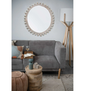 Mango Wood Framed Wall Mirror, Whitewashed