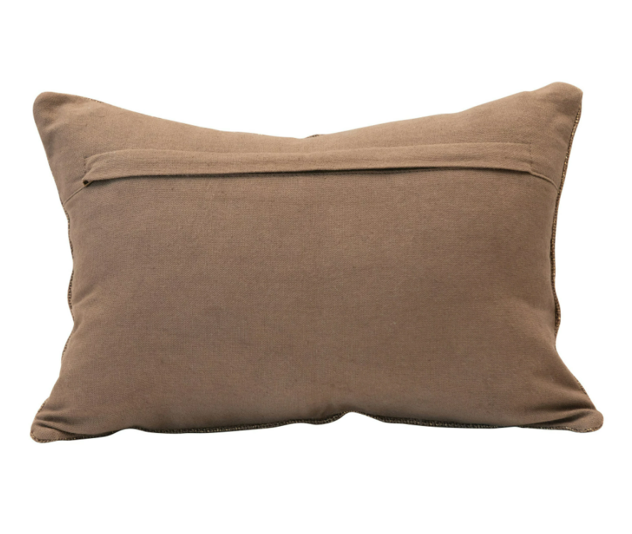 Metallic Thread Lumbar Pillow  14x9in