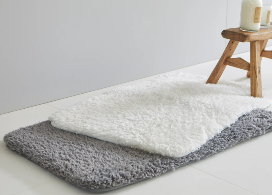 Sherpa Microfiber Bath Mat White
