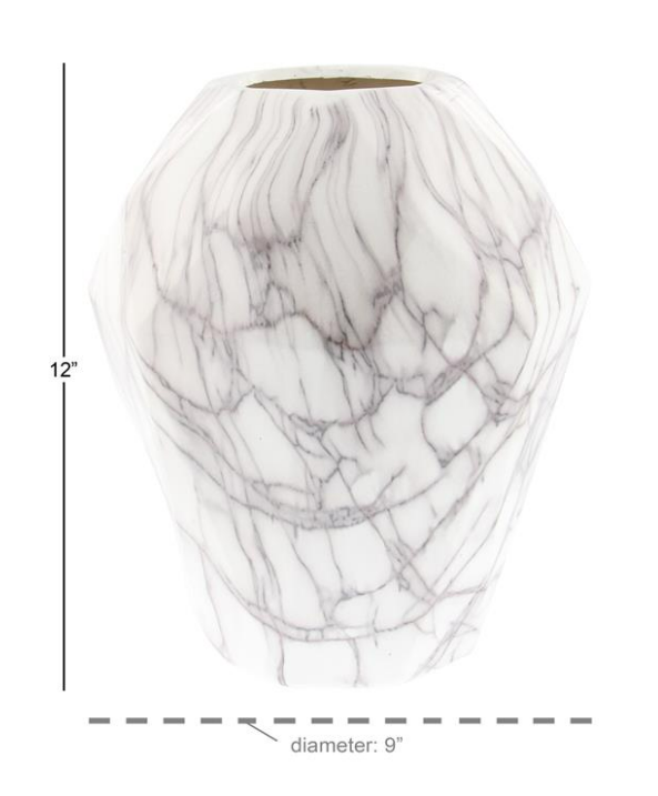 Marble Stoneware Vase 12in