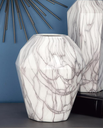Marble Stoneware Vase 12in