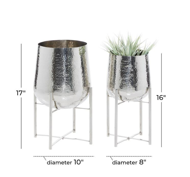Metal Planter on Stand 16in