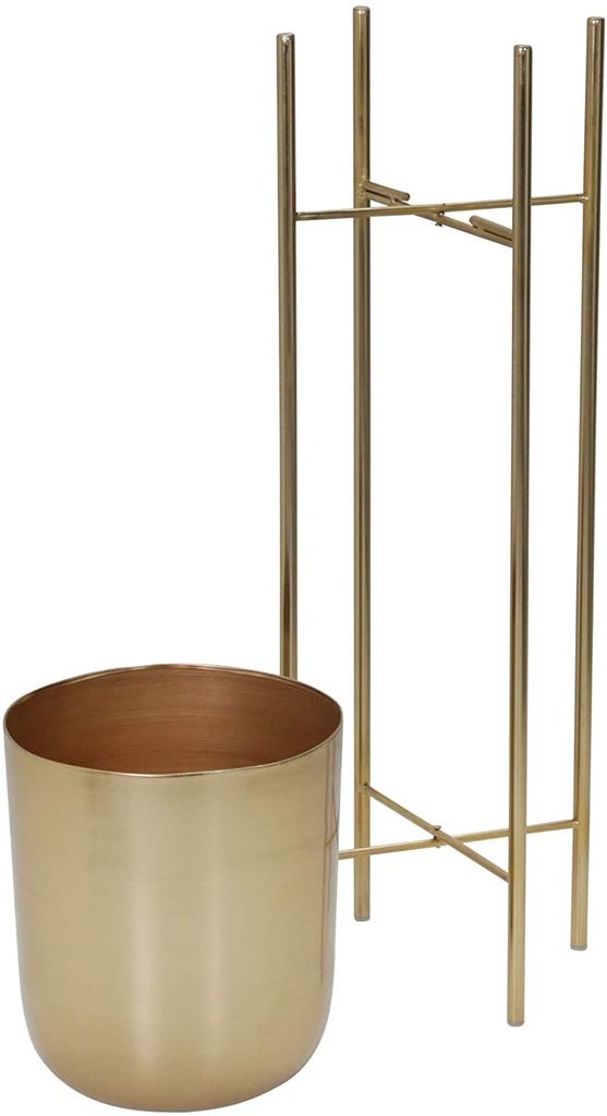 Metal Planter on Stand Gold 40in