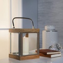 Metal and Wood Lantern Silver 10in