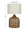 Rattan Table Lamp 15in