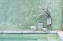 Grey Scavo Glass Vase  16in