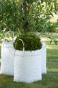 White Square Rattan Basket  Small