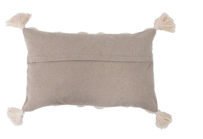 Tufted Lumbar Pillow with Tassels 20in