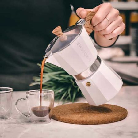 Milano Stovetop Espresso Coffee Maker  White 6 Cup