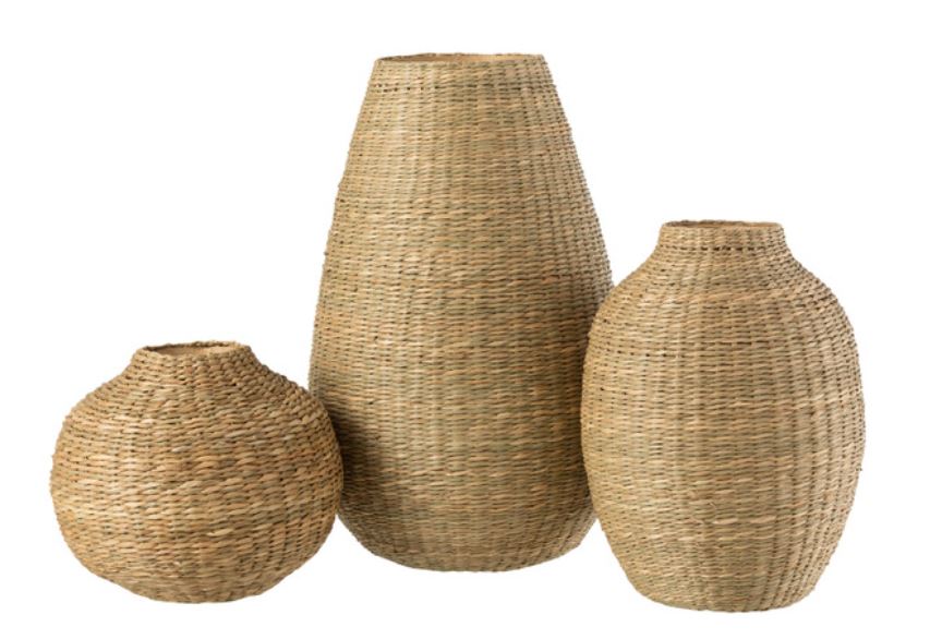 Seagrass & Bamboo Vase 18in