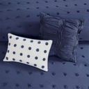 Brooklyn Cotton Jacquard King Comforter Set Indigo Blue