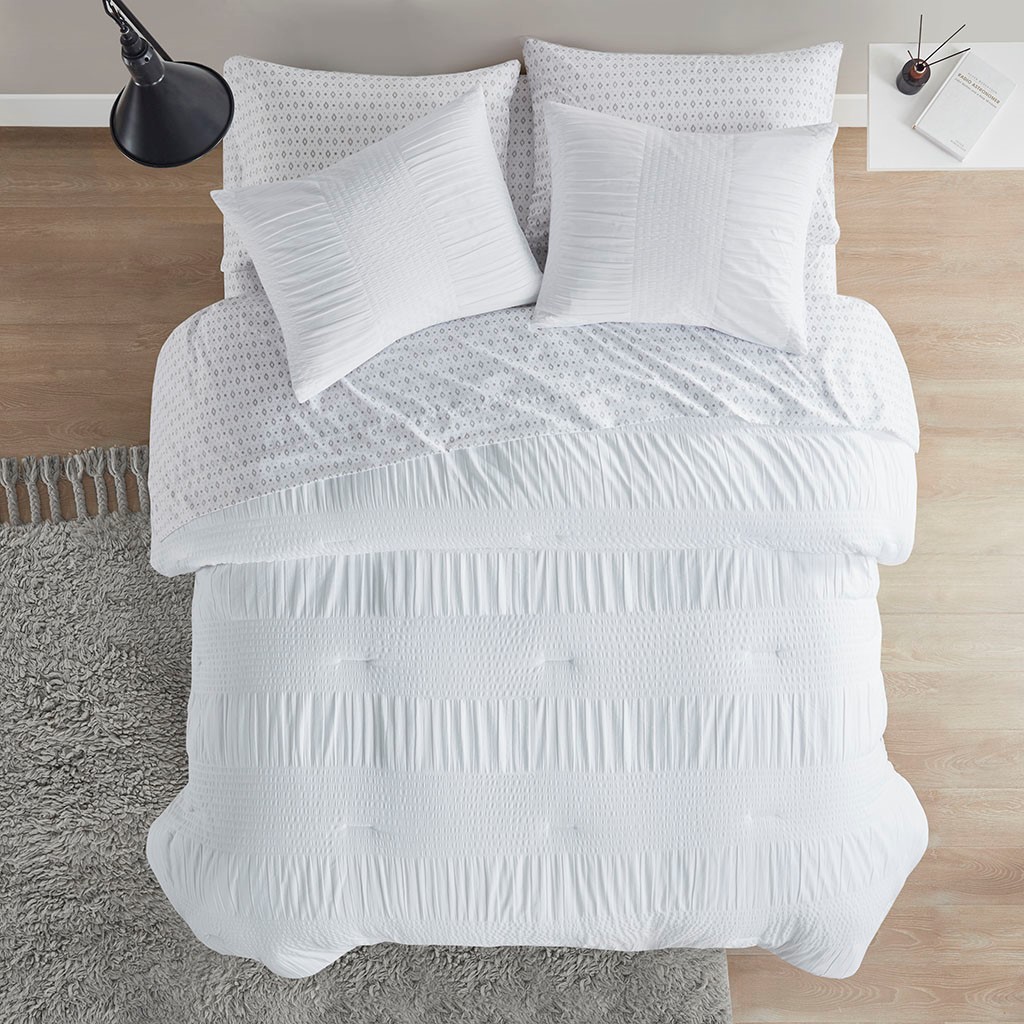 Nimbus Complete Comforter Bedding and Sheet King Set White
