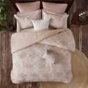 Ellipse Cotton Jacquard Comforter Queen Set Blush