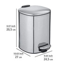 Alassio Stainless Steel Pedal Bin 5L