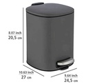 Alassio Grey Pedal Bin 5L