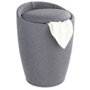 Candy Linen Look Grey Bath Stool