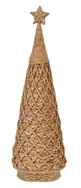 Hand-Woven Bankuan Criss-Cross Cone Tree 36in