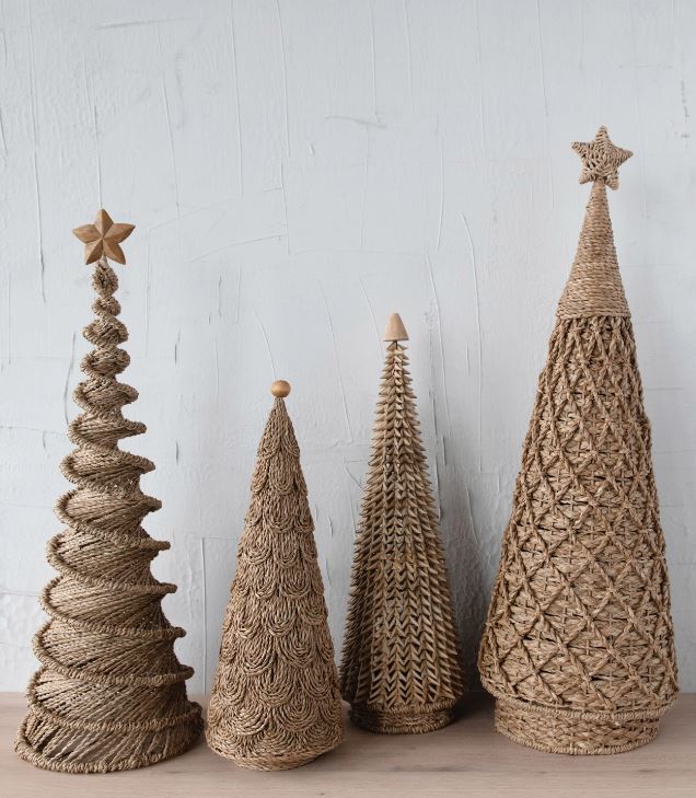 Hand-Woven Bankuan Spiral Cone Tree 30in