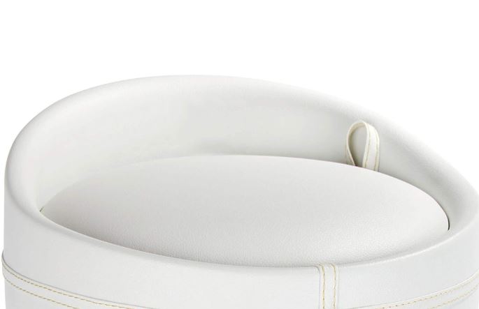 Candy Leather Look White Bath Stool