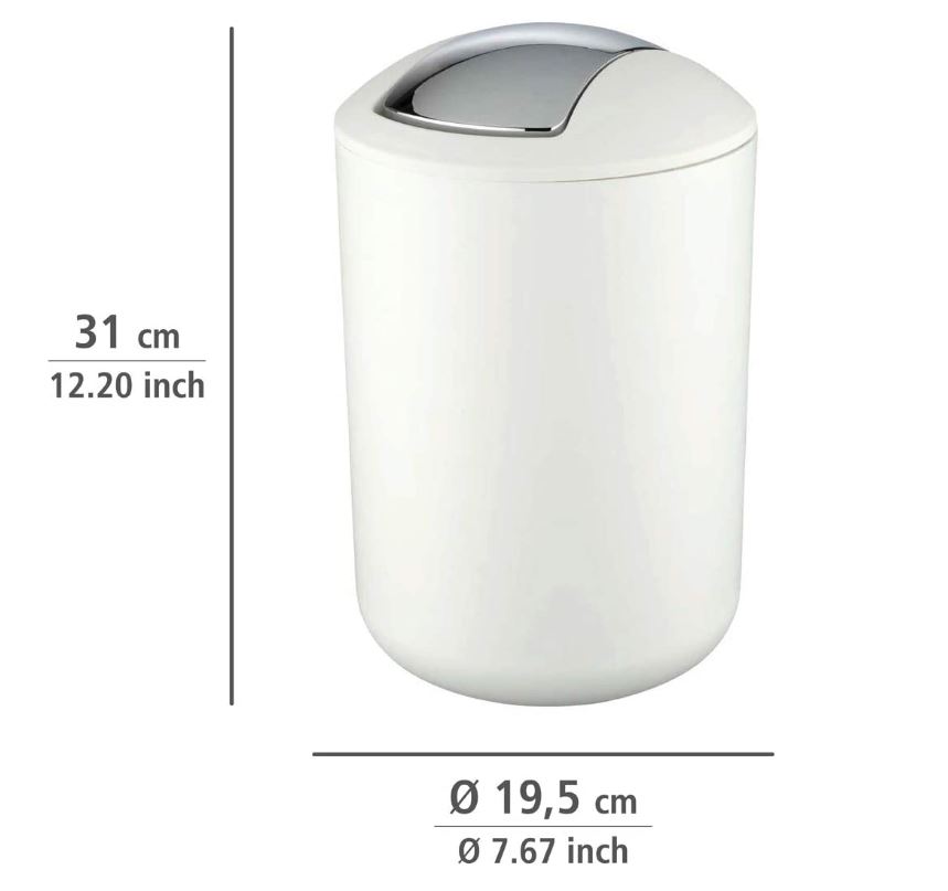 Brasil Swing Cover Bin Large White