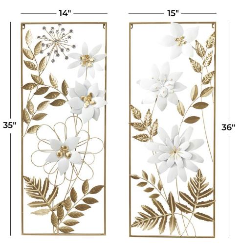 Floral Wall Décor Set 14x35inH