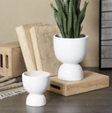Stacked Planter White 9in