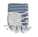 Recycled Cotton Throw Blue 60x50in