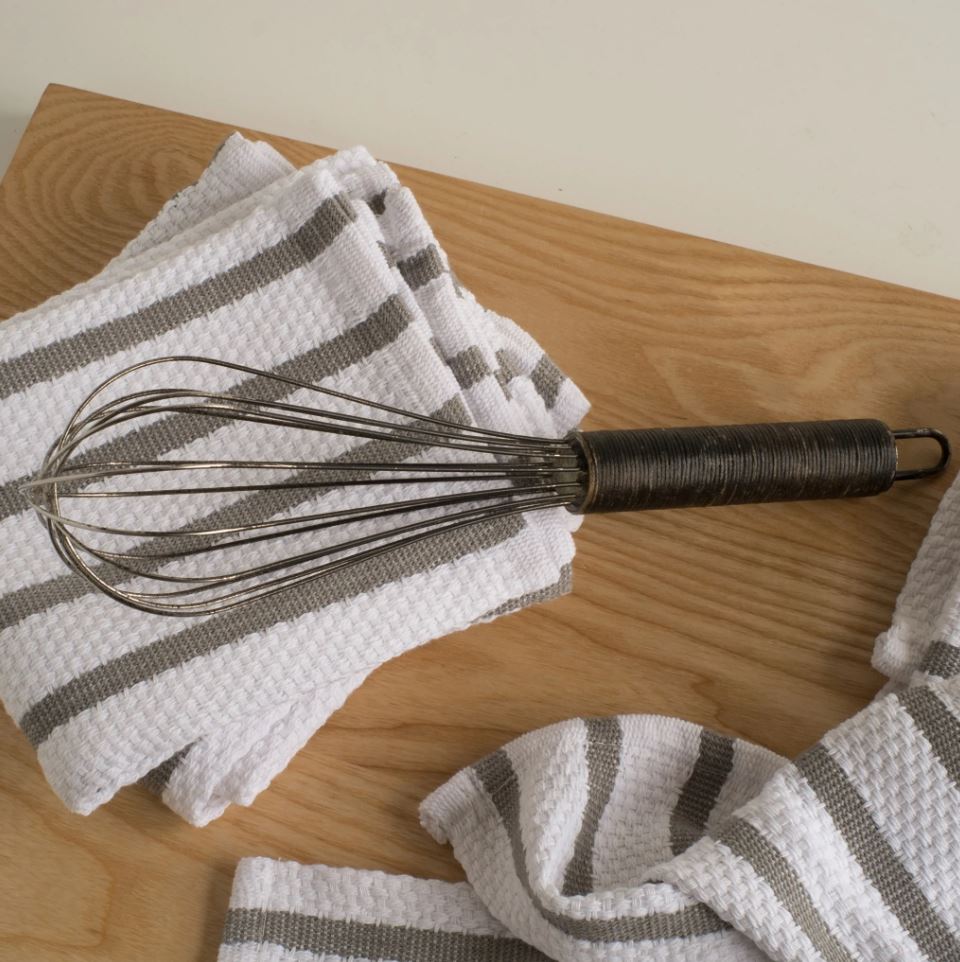 Basketweave Dishtowel London Grey