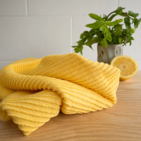 Ripple Kitchen Towel Lemon