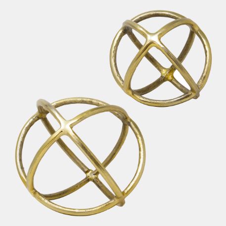 Metal Orb Decor Gold 7in