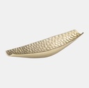Hammered Metal Elongated Tray Champagne 18in