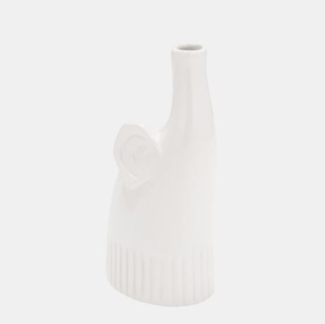 Ceramic Elephant Decor White 9in