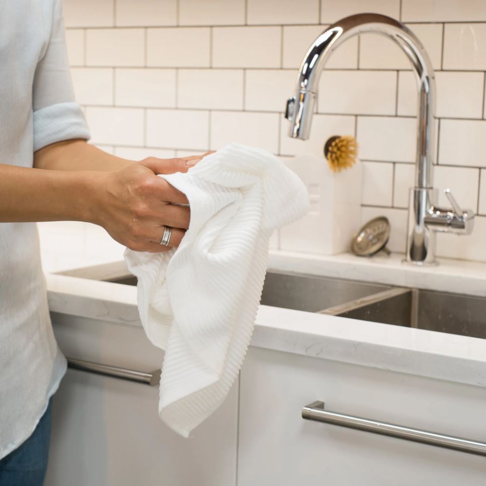 Ripple Kitchen Towel White
