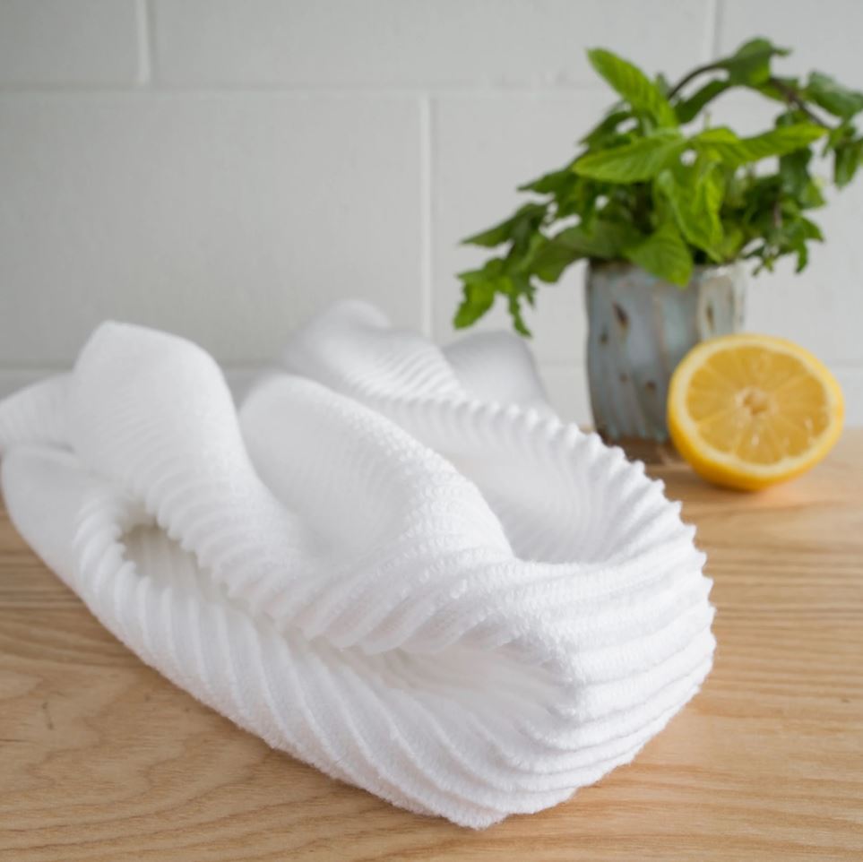 Ripple Kitchen Towel White