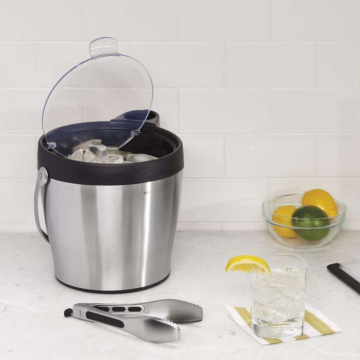 OXO Stainless Steel Ice Bucket with Tongs