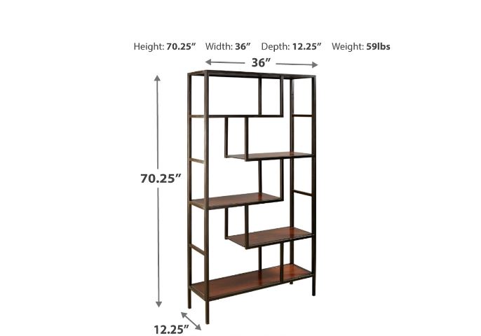 Frankwell 70" Bookcase Brown/Black