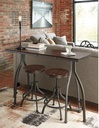 Odium Counter Height Dining Table and Bar Stools Rustic Brown