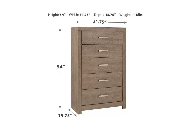 Culverbach Gray Five Drawer Chest