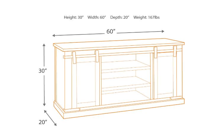 Budmore 60" TV Stand Rustic Brown