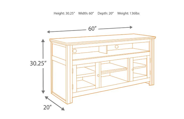 Harpan 60" TV Stand Reddish Brown