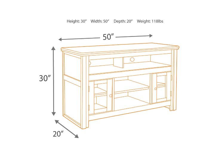 Harpan 50" TV Stand Reddish Brown