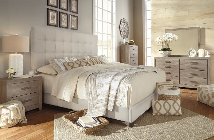 Dolante King Upholstered Bed Beige