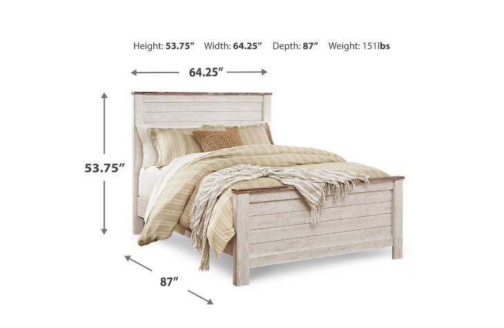 Willowton Queen Panel Bed Whitewash