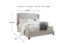 Jerary King Upholstered Bed Gray - Wing Back