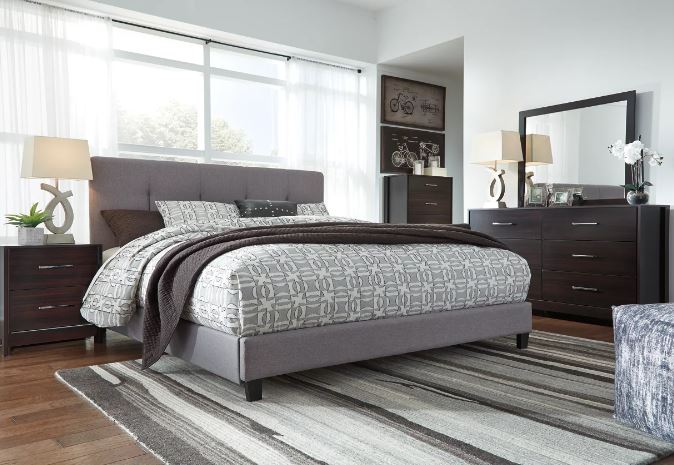 Dolante King Upholstered Bed Grey
